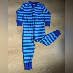 Hanna Andersson baby striped zip sleeper in blue